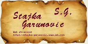 Stajka Garunović vizit kartica